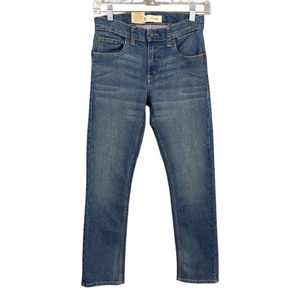 Levi's 511 Slim Denim Blue Jeans Garment Dyed Adjustable Waist Size 12 Kids NWT - Picture 1 of 9